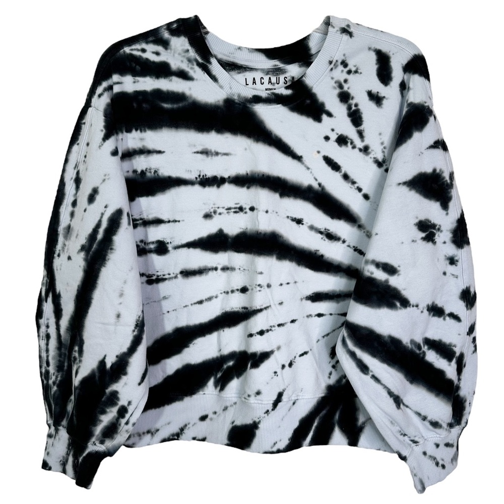 NWT LACAUSA Anthropologie Tie Dye Balloon Sleeve Crewneck Sweatshirt Women’s S,M
